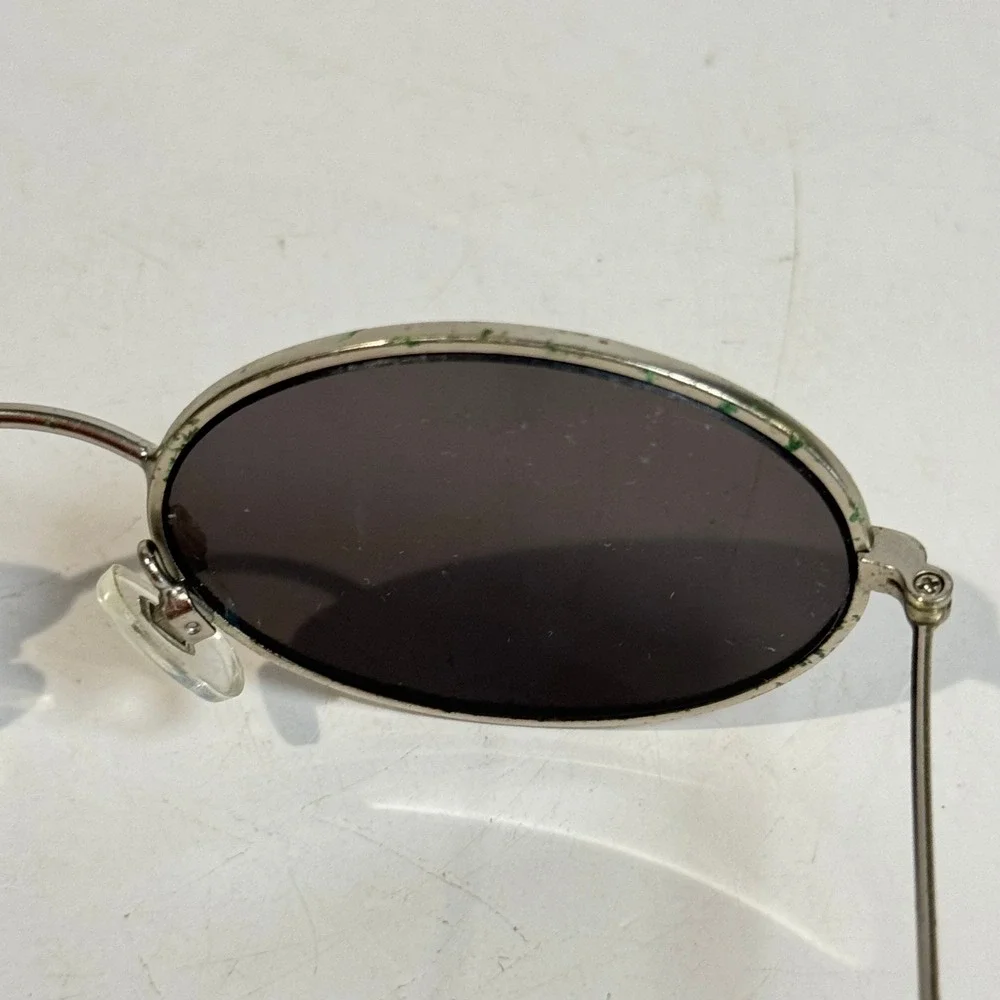 Vintage Y2K Oval Wire Frame Sunglasses Dark Lens Matrix Style Retro 90s